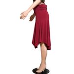 Danielle Guizio GUIZIO Soffiano Asymmetrical Skirt, Bordeaux, Small Photo 4