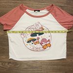 Ruby & Lace & Lace Cropped Short Sleeve Shirt Growing Mushroom Butterfly White Mauve XL Photo 6