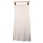 Free People Golden Hour Midi Skirt Tea Combo Ribbed Slit Cream White Size Small Photo 4