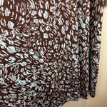 Eloquii A-Line Puff Sleeve Dress Women 20 Brown Blue Brush Stroke Keyhole Artsy Photo 4