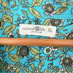 Natural Life Dara V-Neck Boho Floral Long Sleeve Mini Dress Turquoise Size XL Photo 4