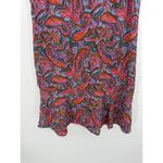 J.Crew Dress Women 12T Pink Paisley Silk Ruffle Scoop Neck Modest Light Photo 2