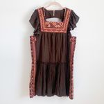 Free People  Day Glow Dress Bitter Oli Brown Small Photo 3