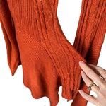 Cato long sleeve ribbed rust deep orange open cardigan sweater women's size L Photo 5