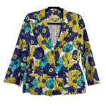 Joan Rivers vibrant floral three button blazer size 12 Purple Photo 1