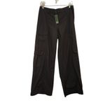 Wild Fable  Black Straight Leg Elastic Waist Casual Mid Rise Cargo Pants Small Photo 2