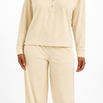 Macy's Roudelain Long Sleeve Ribbed Velour Pajama Set Goat Size L Soft Cozy Photo 0