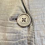 Ralph Lauren  Leather Snakeskin Embossed Textured Black Blazer Jacket Large Photo 1