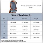 Women's Short Sleeve Crewneck Top Gray Loose T Shirt Tee with Pocket. Small Photo 6