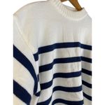 Nautical Striped‎ Crewneck Boxed Cozy Stretchy Banded Sweater Size Medium Blue Photo 3