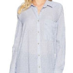 Free People  No Limits Stripes Button Down Shirt In Blue Photo 0