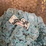 Free People  Scrunch It Up Micro Booty Shorts Chambray Combo Blue Silver Small NW Photo 2