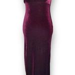 Vintage 90s Maxi Dress Burgundy Velvet Gown Criss Photo 0