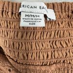 American Eagle  Eyelet Crop Top Womens M Brown Tie Back Boho Indie Festival Fall Photo 3