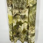 ZARA Corset Top Midi Dress Green Abstract Print Sleeveless Side Slit Size L Photo 4