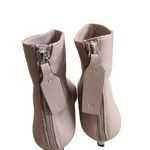 Stuart Weitzman  Juniper 70 Pale Gray Leather Tab Ankle Boots Size 7.5 Photo 2