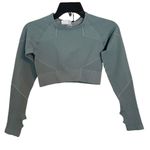 AYBL NWT  Reflex Seamless Long Sleeve Crop Active Workout Top Teal Sz Small Photo 2