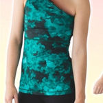 Lululemon  One Shoulder Tank Clouded Dreams Cosmic Teal Multi / Black size 4 Photo 0