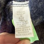 Vintage Wool Aztec Jacket Womens Small Southwest Cowgirl Lands End Blanket Coat Gray Photo 3