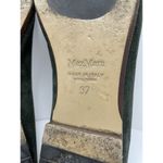 Max Mara Loafers Square Toe Suede Green Flats Women's Size 37 US 6.5 FLAW Photo 10