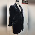 EXPRESS  Velvet Longline Blazer Black Soft Velvet Open Front Jacket Women XS/TP Photo 1