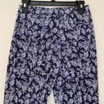 Drew NWT  Angelica Dayna Bluebird Floral Paisley Cropped Pants Indigo Navy Blue 4 Photo 8