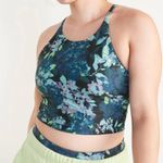 Old Navy NWT Active Blue Floral PowerSoft Light Support Longline Sports Bra Photo 0