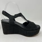 Naked Feet Bardii Platform Sandals Women's Size 8.5M Black Suede Leather Shoes Photo 5