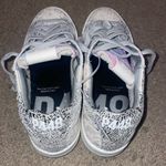 P448 NWOT Vintage Thea Low-Top White & Silver Metallic Paint Crackle Sneakers Photo 4