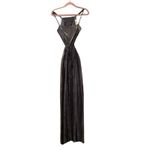 SIMKHAI Daisy Cutout maxi Gown navy blue chiffon plisse pleated glam dress 8 Photo 5