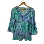 Ruby Rd Bali Eyelet Knit Top Size XL Paisley V Photo 0
