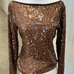 Worth Brown Sequin Blouse‎ Photo 0