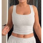 SKIMS Cotton Rib Tank in Light Heather Grey Size Large Photo 0