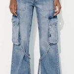 ZARA cargo style pockets wide leg plus size jeans 14 Photo 0