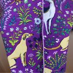 Printfresh  Must Love Dogs Long Sleeve Button Down PJ Pajama Top Purple Sz Medium Photo 6