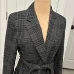 Ann Taylor  Menswear Gray Plaid Belted Blazer Photo 2