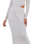 Misha Vina Drape Knit Long Sleeve Cut Out Midi Dress Wine Size 2 NWT Red Photo 1