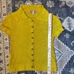 Urban Outfitters Adeline V Neck Collared Cardigan Yellow Women’s Size Small Photo 9