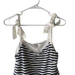 J.Crew Size Medium Bow Tie White Navy Blue Tank Top‎ Blouse Photo 1