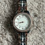 Women’s vintage two tone silver/rose gold crystal watch one size‎ Silver Photo 1