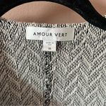 Amour Vert  Darcy Chevron Black and White Organic Cotton Open Cardigan Jacket Photo 1