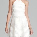 Parker Karmen Lace Trim Silk Dress in Off-White Cream Size S Photo 0