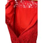 Oriental Red Knit Floral Lace Dress Women's Small Photo 12