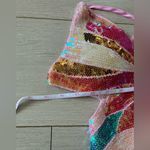 Womens Sparkly Sequin Butterfly Crop Top Sparkly Glitter Bandage Rave Costume S Pink Photo 4