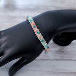 Vintage Bracelet Pastel Tones Beaded Photo 1