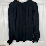 Treasure & Bond Black V-Neck Long Sleeve Blouse Button Front Size S Photo 2