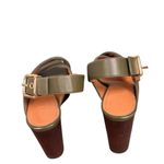 Marni Green Leather Crisscross Wedges Platform With Buckle Sandal Size 39 Photo 2