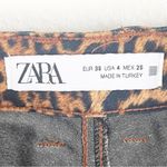 ZARA  Animal Print Faux Front Zipper Pockets, Size 4 Photo 2