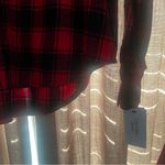 Calvin Klein Jeans NWT  Red and Black Plaid Flannel Shirt Size Medium Photo 4