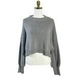 Free People  Easy Street Crop Pullover Sweater in Grey Size XL Preppy Fall Photo 6